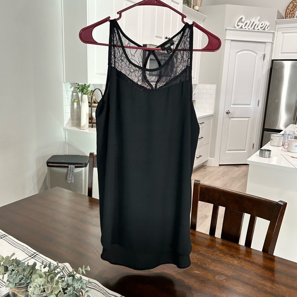 Mossimo Black Lace Back Tank Top size medium - Picture 6 of 6